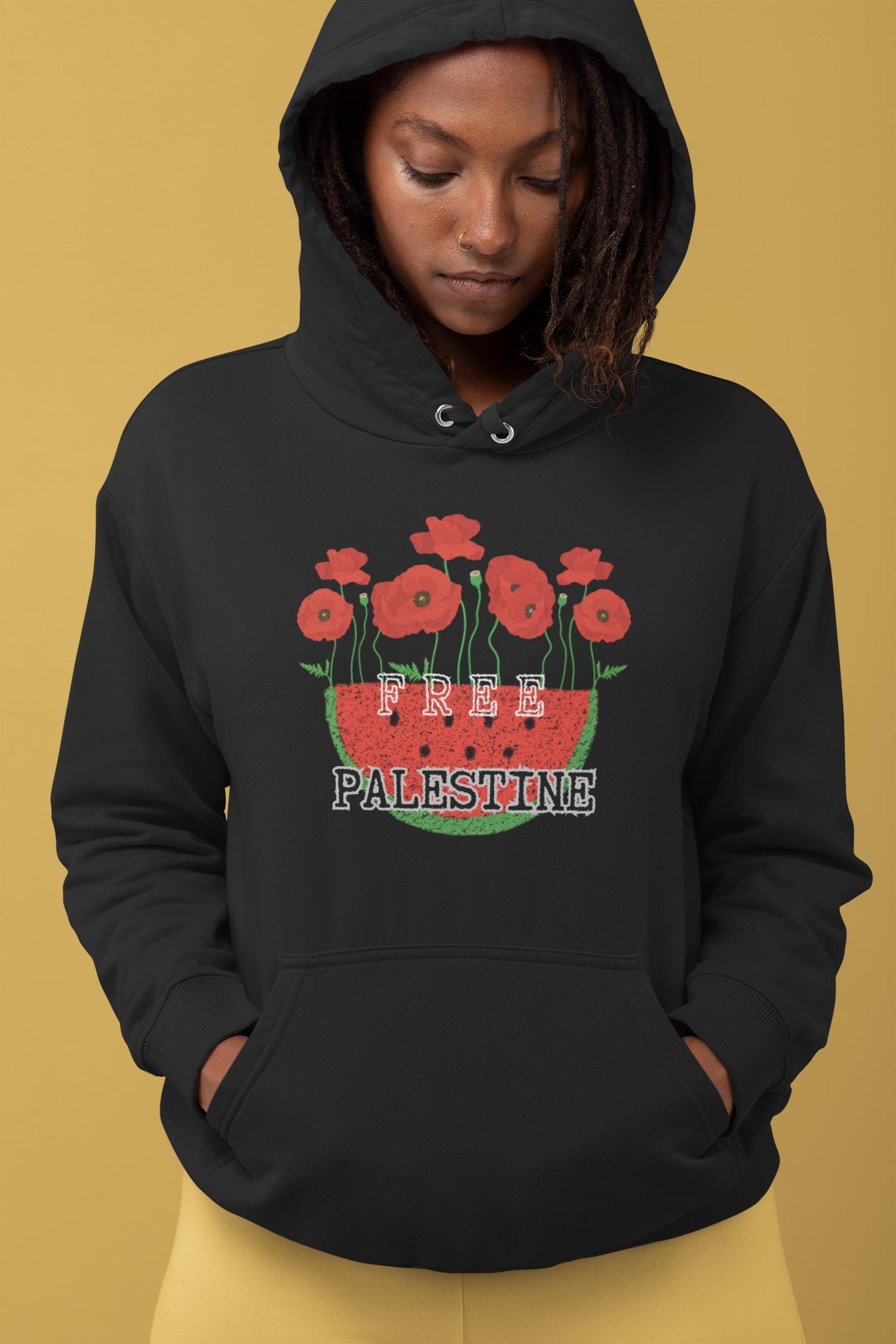 Sweat à Capuche Palestine - Drapeau Free Palestine, Unisexe - 75% Coton 25% Polyester, Coupe Classique - Taille S à 3XL