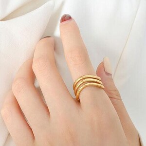Titanium Steel Three-Layered Ring