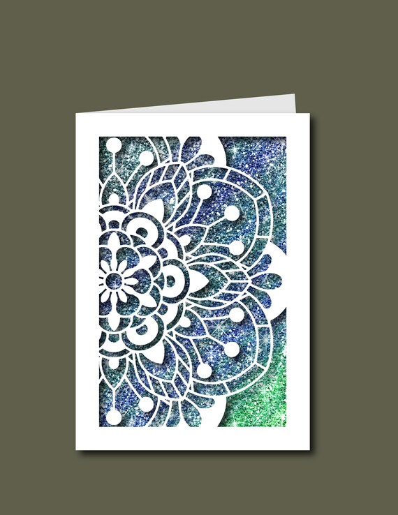 Download Flower Mandala Card Paper Cut File For Silhouette Or Circut Etsy