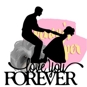 daddy daughter dancing, i love you forever, fathers day DIY Paper Cut File for silhouette or circut SVG file Srapbooking and Paper Art image 2