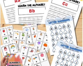 Alphabet Worksheet Printable for Kids – A-Z Letter Tracing, Handwriting Practice, Preschool Learning PDF