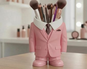 Hoodie Makeup Brush Holder STL File |3D Print Vanity Organizer, Kawaii Desk Pencil Cup, DIGITAL PRODUCT