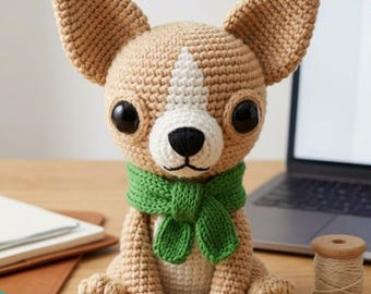 Realistic Chihuahua Amigurumi Crochet Pattern PDF, Chihuahua Amigurumi Crochet Pattern, Small Dog Plush Toy Tutorial, Mini Chihuahua PDF
