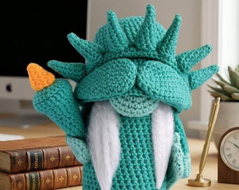 Statue of Liberty Gnome Crochet Pattern, Independence day gnome, American Patriotic Gnomes Patterns, pattern for Holiday gnome, 4th of July