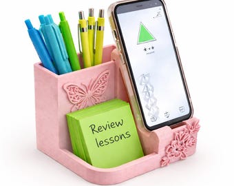STL File 3D,Butterfly Desk Organizer with Phone Stand, Cute Pencil Holder, Office Decor, Phone Holder, Aesthetic Desk Organizer Gift