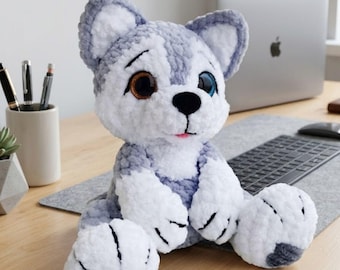 Husky Amigurumi Crochet Pattern, Realistic Husky Crochet Pattern, Realistic Dog Amigurumi, Husky Puppy Plush Tutorial,Animal Crochet Pattern