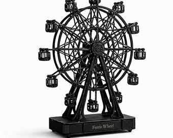 Ferris Wheel 3D Print STL File, Mechanical Wooden Puzzle Model, DIY Moving Wheel Toy, Laser Cut Style Decor, Desk Ornament STL Download