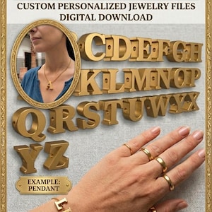 Multifunctional Alphabet Letters STL, DIY Letter HOLES, Jewellery, Name Décor Personalized Gifts
