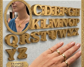 Multifunctional Alphabet Letters STL, DIY Letter HOLES, Jewellery, Name Décor Personalized Gifts