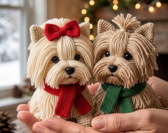 Realistic Yorkshire Terrier Crochet Pattern PDF, Yorkie Dog Amigurumi Pattern, Lifelike Puppy Crochet Tutorial, Detailed Dog Pattern