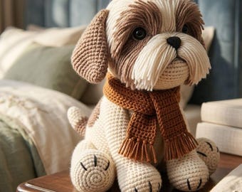 Realistic Shih Tzu Amigurumi Crochet Pattern, Puppy Toy Tutorial ,Shih Tzu Crochet Pattern: Amigurumi Dog Plush Tutorial (PDF Download)