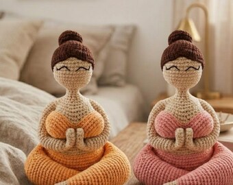 Amigurumi Yogi Girl Crochet Pattern, Yoga Doll Amigurumi Crochet Pattern, DIY Crochet Project for Home Decor, gymnast doll, Instant Download