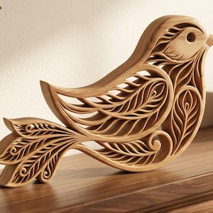 Bird, an original wooden sculpture, Scrollsaw pattern, digital download, father Day Gift, High Quality SVG, PDF, EPS, png