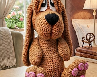 Realistic Basset Hound Crochet Pattern PDF, Dog Amigurumi Tutorial, Cute Puppy Plush Pattern,Dog Crochet,Amigurumi Dog Tutorial PDF Download