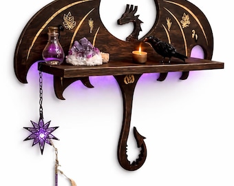 Dragon Wall Shelf STL File, Fantasy Dragon Shelf 3D Print, Gothic Dragon , DnD Shelf,Witchy Altar Shelf, Fantasy Wall Decor Digital Download