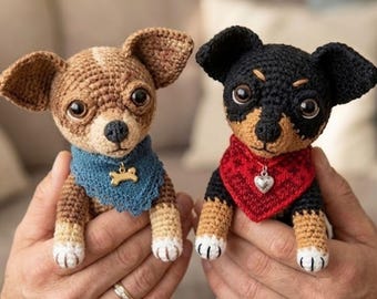 Chihuahua Amigurumi Crochet Pattern, Realistic Chihuahua Amigurumi Crochet Pattern PDF, Small Dog Plush Toy Tutorial, Mini Chihuahua PDF