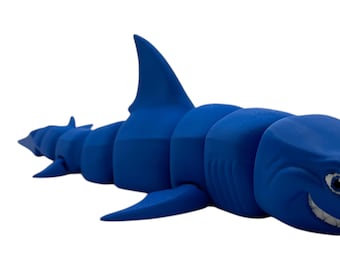 Movable Great White Shark 3D-printed toy and aquarium decoration - with super realistic appearance