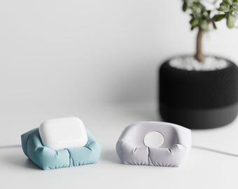 Charging station compatible with Apple AirPods Pro 2nd generation. Holder and charging dock in one. Compatible with Apple's MagSafe charger.