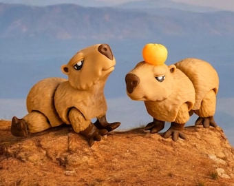 Movable Capybara - Fidget Animal - Desk Toy - Sensory Gift ASMR Decoration - Tabletop - Keychain