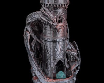 Twin Fate Dragon Dice Tower - Dice tower suitable for role-playing games, board games, similar to Dungeons and Dragons - For fantasy lovers