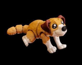 Movable mini dog - realistic color dog for playing, etc., also suitable as a keychain.