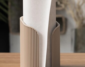 Paper roll holder / stand Japandi 3D printing process for kitchen rolls etc.