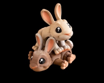 Movable Rabbit - Fidget Animal - Desk Toy - Sensory Gift ASMR Decoration - Tabletop - Keychain
