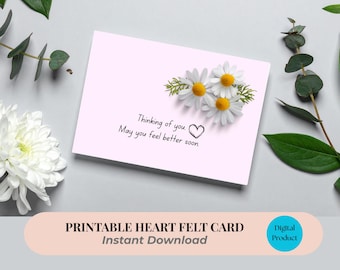 Thinking Of You Karte: Rosa Pastell-Blumenmuster (PDF-Dateien)