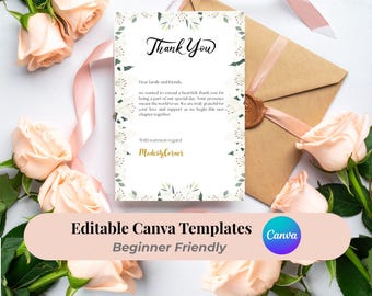 Bearbeitbare Hochzeitsgast-Dankeskartenvorlage für Planer & Event-Unternehmen | Canva Vorlage