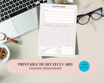 Elegante druckbare Bestellvorlage: Minimalistisches Design (PDF Download A4 Größe)