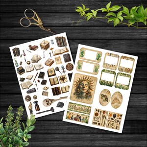 Printable Grimoire Ephemera for Junk Journals, Witchy scrapbooking and crafting. Digital Download