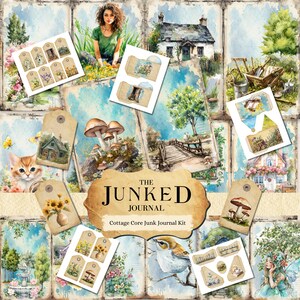 Cottagecore Junk Journal Kit - Printable Pages, Envelopes, Tags and Ephemera for Scrapbooking