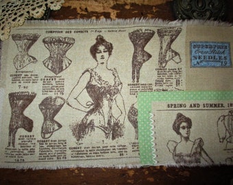 Tattered Fabric  Patch Junk Journal Embellishment Sewing Corset Collage Theme   #1