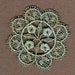 Hand Dyed Venise Lace Round Dainty Floral Applique Doll house Doilie Aged Turquoise