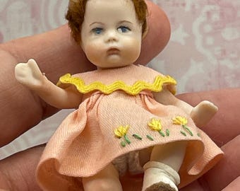 1:12 Fine Porcelain Precious Baby Girl OOAK  DollHouse Scale Minis by Nana