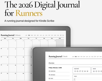 Diario de carrera 2026 para Kindle Scribe: registre sus carreras, equipo de seguimiento, objetivos y competencias.