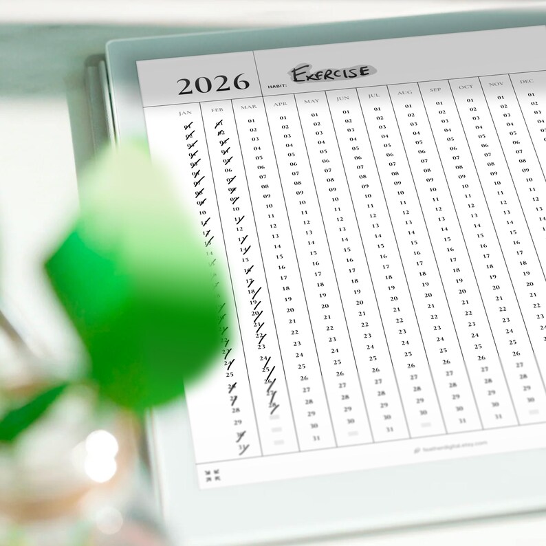 2026 Habit Tracker for Remarkable, Supernote, Kindle Scribe | E-ink ...