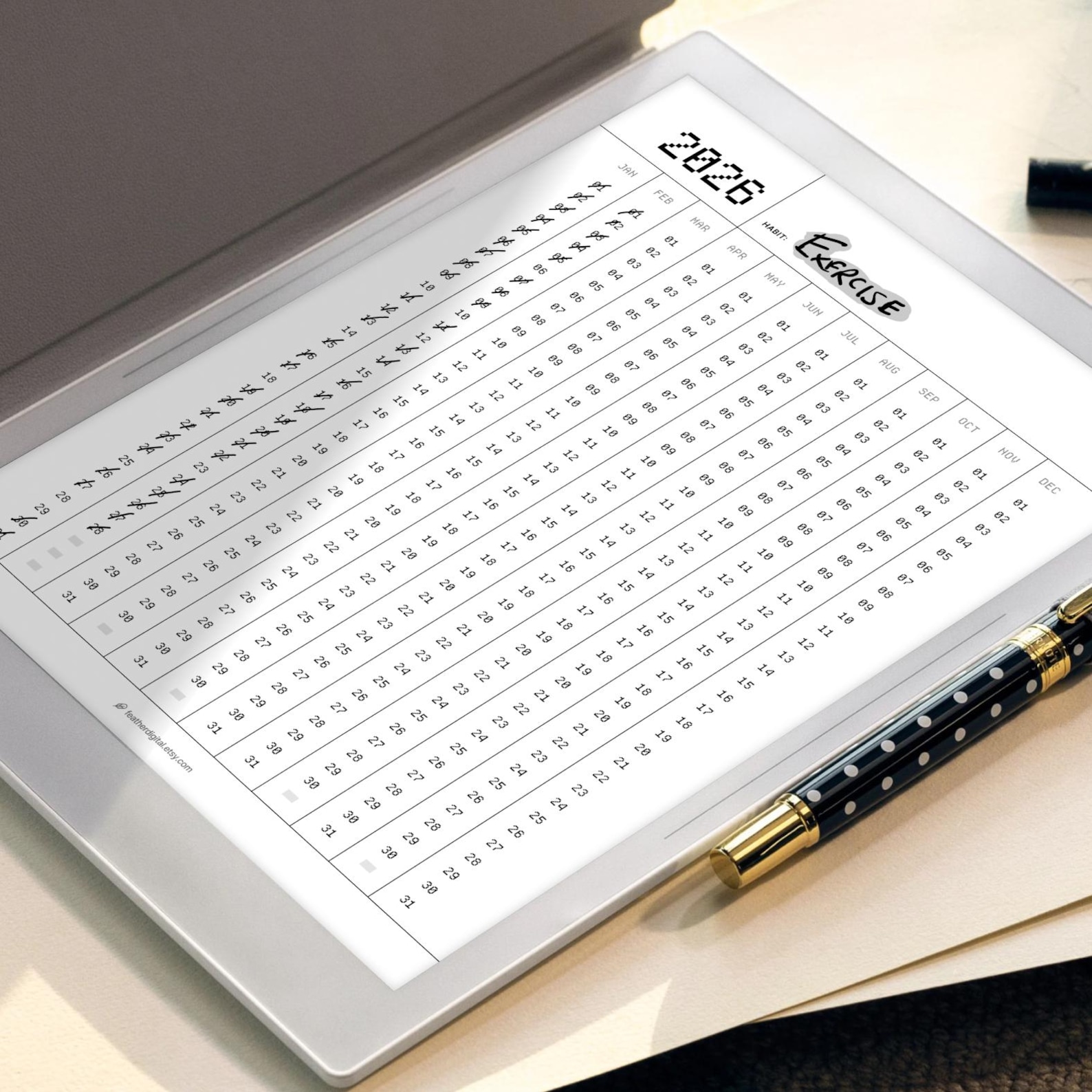 2026 Habit Tracker for Remarkable, Supernote, Kindle Scribe | E-ink ...