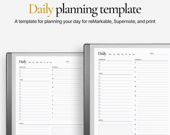 Daily Planning Template for reMarkable, Supernote, Kindle Scribe | A5 Digital Planner with 16 Layouts for E-Ink Tablets & Print