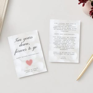 Editable Cotton Anniversary Card Template | 2nd Anniversary Gift | Instant Download | DIY Printable Canva Template
