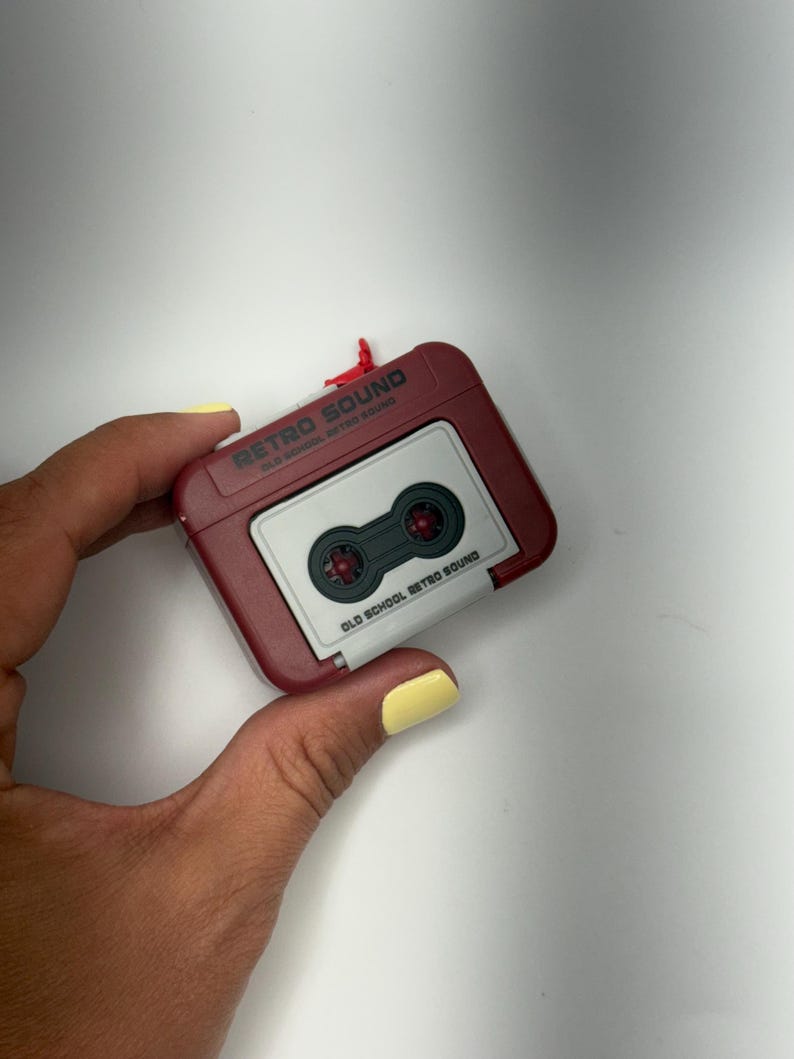 Retro Music Bag Charm – Mini Cassette Player Chain, Removable Tape, Fun ...