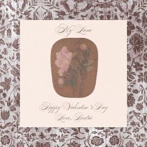 Carte de Saint-Valentin fleurie My Love, modèle Note d'amour romantique