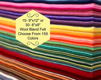 Wool Blend Felt Sheets: 158 Colors, Craft Supplies