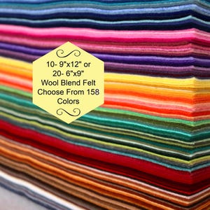 Wollmischung Filz Blätter: 158 Farben, Bastelbedarf (10-9x12 oder 20-6 x 9 inch) Bild 1