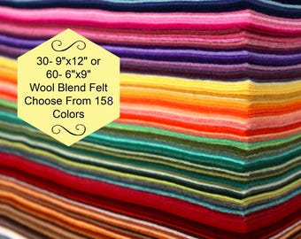 Wollfilz, 30 9 "x 12" Filzplatten, Wollfilz, DIY Filz Handwerk, Merinowolle Mischung, Filz Lebensmittel, Filz Ornamente, Haarschleifen