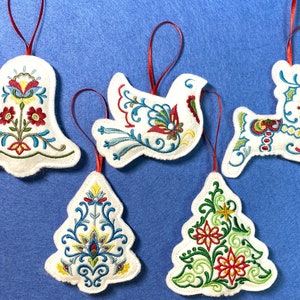 Felt Christmas Ornaments, Embroidered Ornaments, Christmas Decor
