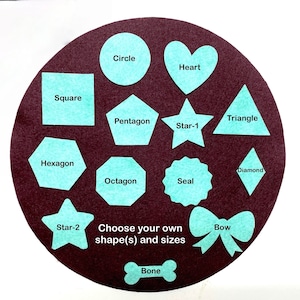Wool felt shapes, learn shapes, wool blend felt shapes, die cut shapes, custom size shapes