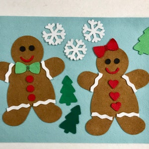 Christmas Felt Board, Gingerbread Man Felt Board, Quiet Play, Preschool image 1