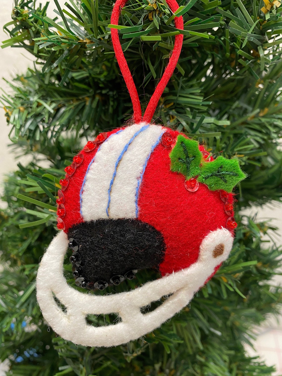 Felt Football Helmet Christmas Ornament Stocking Stuffer Etsy