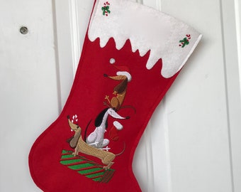 Dachshund Christmas Stocking / personalized holiday/ home decor/ family stockings/ personalized Christmas stocking/ Customized stocking